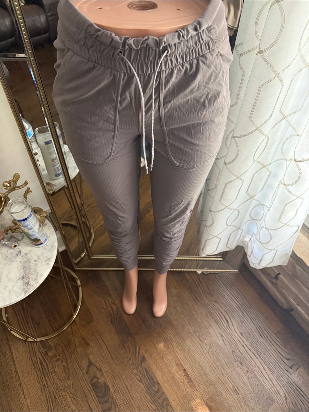 Casual Drawstring Jogger Pants in Taupe